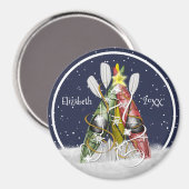 Aimant Kayak Christmas Tree kayak de canotage d'hiver (Recto/Verso)