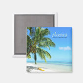 Aimant Kayak sur la plage de sable blanc de Moorea près d (Recto/Verso)