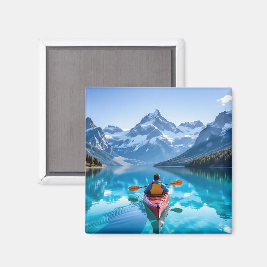 Aimant  Kayaking in Mountains   (Recto/Verso)