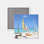 Aimant Kayaks, Catamarans Et Kayaks| Plage Cubaine (Recto/Verso)