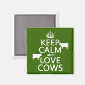 Aimant Keep Calm and Love Cows (Recto/Verso)
