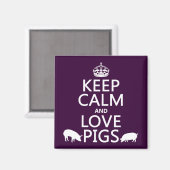 Aimant Keep Calm and Love Pigs (Recto/Verso)