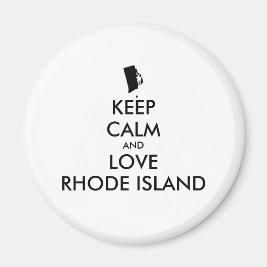 Aimant KEEP CALM et LOVE RHODE ISLAND personnalisables (Devant)