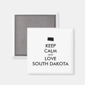 Aimant KEEP CALM et LOVE SOUTH DAKOTA (Recto/Verso)