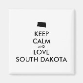 Aimant KEEP CALM et LOVE SOUTH DAKOTA (Devant)