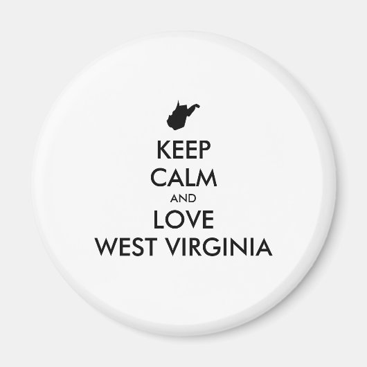 Aimant KEEP CALM et LOVE WEST VIRGINIA (Devant)