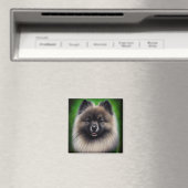 Aimant Keeshond Dog en tenue de jour St. Patrick (In Situ (Lave-vaisselle))
