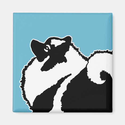 Aimant Keeshond Graphics - Cute Original Chig Art (Devant)