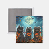 Aimant Keeshond Halloween Épouvantable (Recto/Verso)