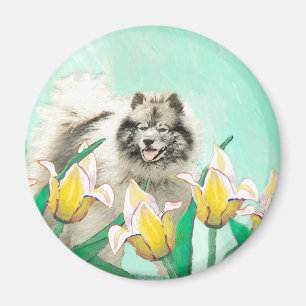 Aimant Keeshony in Tulips Peinture mignonne Original Chie