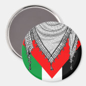 Aimant Keffiyeh Écharpe palestinienne tissu traditionnel (Recto/Verso)