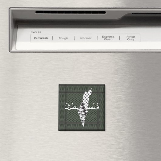 Aimant Keffiyeh Palestine Motif Vert (In Situ (Lave-vaisselle))