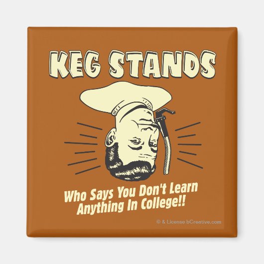Aimant Keg Stands : Ne pas apprendre l'université (Devant)