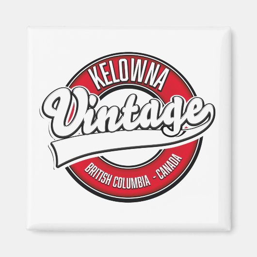 Aimant Kelowna Colombie-Britannique Logo Canada (Devant)