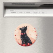 Aimant Kelpie australien avec des roses - Saint-Valentin (In Situ (Lave-vaisselle))