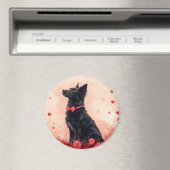 Aimant Kelpie australienne avec Roses - Saint Valentin (In Situ (Lave-vaisselle))