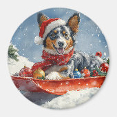 Aimant Kelpie australienne dans Sledge laissez-le neiger  (Devant)