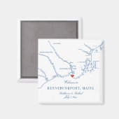 Aimant Kennebunkport Maine Carte Mariage Faveur (Recto/Verso)
