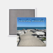 Aimant Kenosha, Wisconsin, sur le lac Michigan (Recto/Verso)
