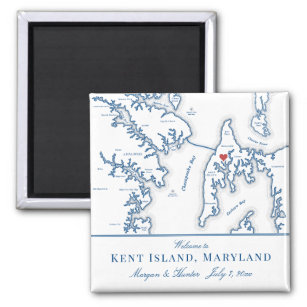 Aimant Kent Island Maryland Carte Destination Mariage Fav