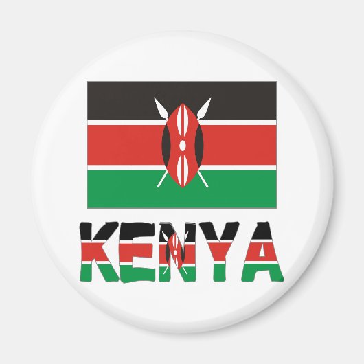 Aimant Kenya et drapeau kenyan (Devant)
