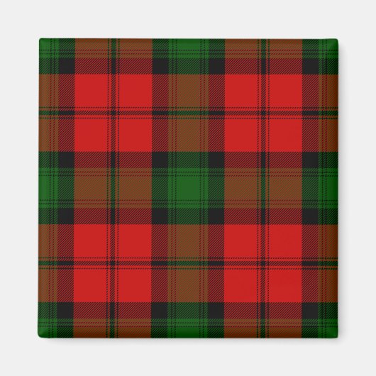 Aimant Kerr tartan rouge vert plaid (Devant)