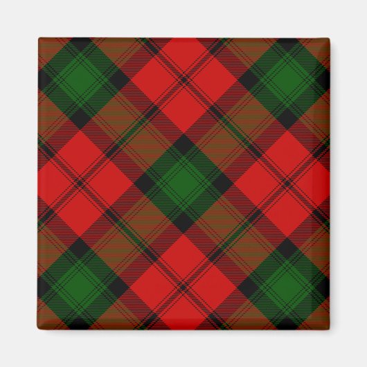 Aimant Kerr tartan rouge vert plaid (Devant)