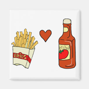 Aimant Ketchup d'amour de pommes frites