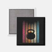 Aimant Kettlebell Retro Workout Powerlifter Bodybuilder (Recto/Verso)