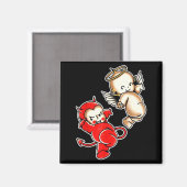Aimant Kewpie bébé diable ange chérubins (Recto/Verso)