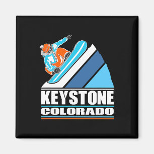 Aimant Keystone Colorado - Snowboardeur Vintage