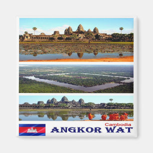 Aimant KH - Cambodge - Angkor Vat - Mosaïque - Collage