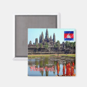 Aimant KH - Cambodge - Siem Reap - Vue d'Angkor Vat (Recto/Verso)