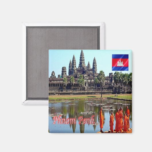 Aimant KH - Cambodge - Siem Reap - Vue d'Angkor Vat (Recto/Verso)