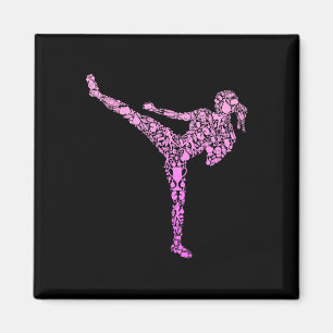 Aimant Kickboxing Kickboxer Karaté Filles Enfants Femmes