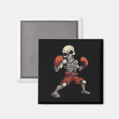 Aimant Kickboxing Skeleton Funny Kickboxer Boxe (Recto/Verso)