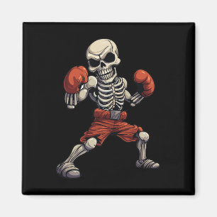 Aimant Kickboxing Skeleton Funny Kickboxer Boxe