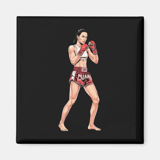 Aimant Kickboxing Stance Thai Boxing A Muay Thai Fighter (Devant)