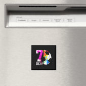 Aimant Kids 7 Birthday Boy Soccer 7th Birthday  (In Situ (Lave-vaisselle))