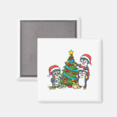Aimant Kids Christmas Penguin Christmas Tree Lights Baubl (Recto/Verso)