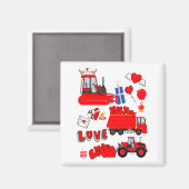 Aimant Kids Construction Vehicle Valentine Crane Truck Cu (Recto/Verso)
