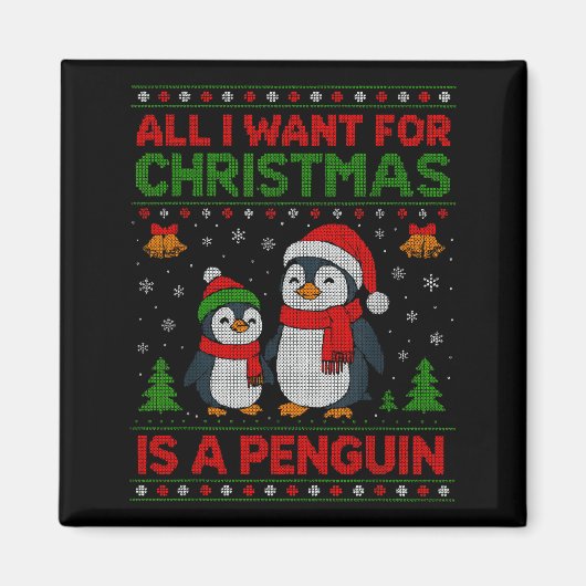 Aimant Kids Xmas Tee, All I Want For Christmas Is A Pengu (Devant)