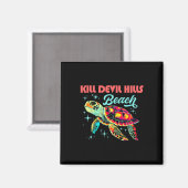 Aimant Kill Devil Hills Beach Nc Artistic Sea Turtle Retr (Recto/Verso)