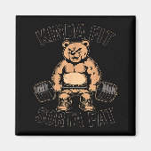Aimant Kinda Fit Sorta Graisse - Drôle Gym Ours Poids (Devant)