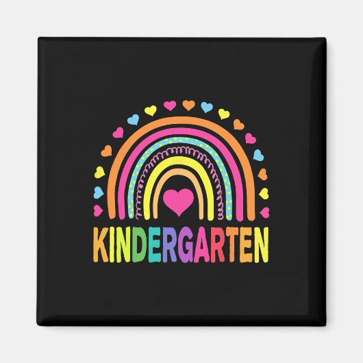 Aimant Kindergarten Rainbow Girls Boys Teacher Team Kinde (Devant)