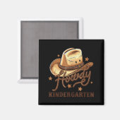 Aimant Kindergarten Teacher Rodeo Cowboy Western Howdy Ki (Recto/Verso)