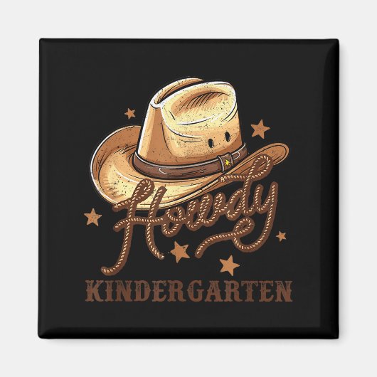 Aimant Kindergarten Teacher Rodeo Cowboy Western Howdy Ki (Devant)