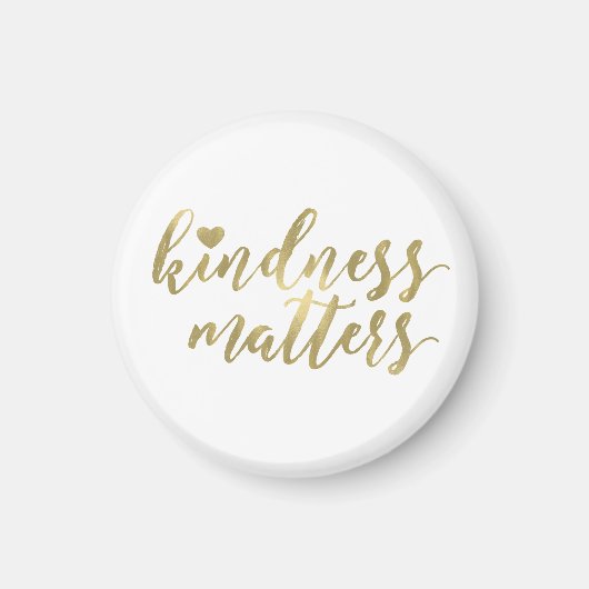 Aimant Kindness Matters Gold Heart inspiration citation (Devant)