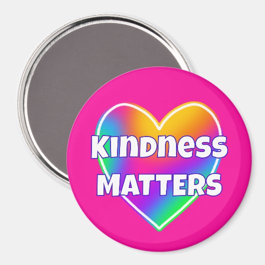 Aimant Kindness Matters Rainbow Heart (Recto/Verso)