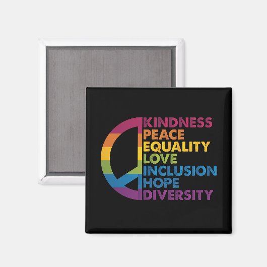 Aimant Kindness Peace Equality Love Inclusion Hope Divers (Recto/Verso)